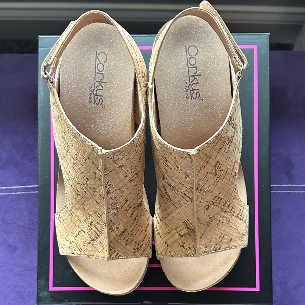 Corky’s Glitter Cork Wedge Sandals size 9 - Picture 3 of 7